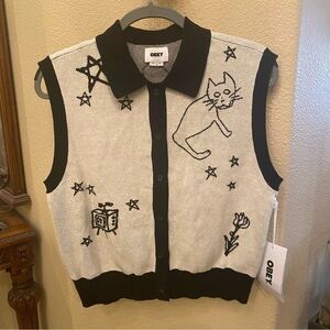 NWT~OBEY Fun Graphic Stardust Vest Size Small
